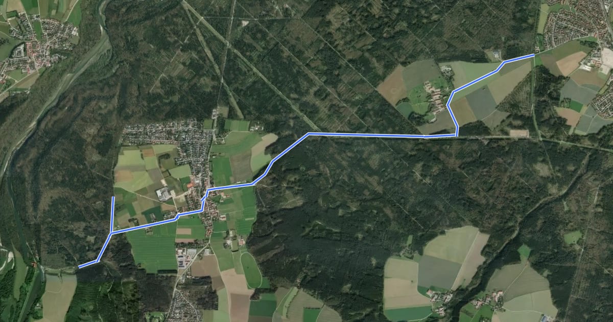 Маршрут Laufzorn - Straßlach на спутниковом снимке