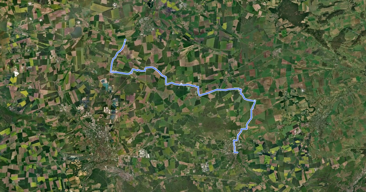 Маршрут Laura-Radweg на спутниковом снимке