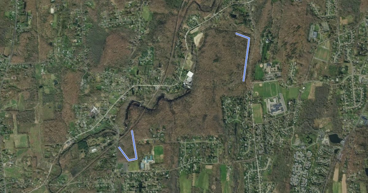 Маршрут Laurel Grove Brook Trail на спутниковом снимке