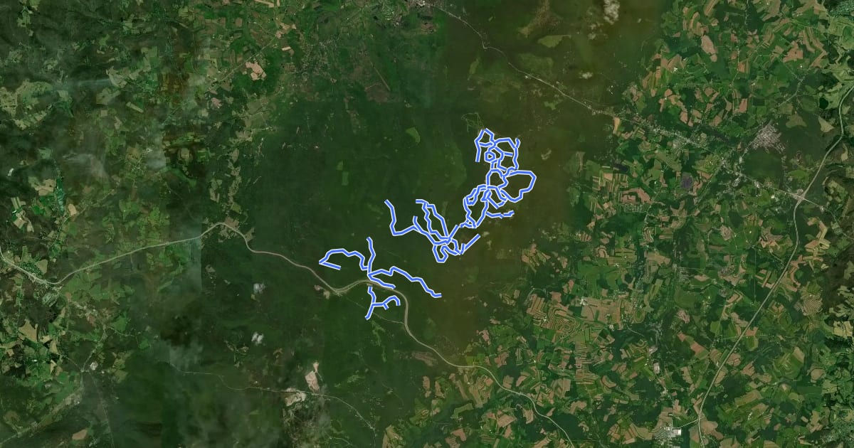 Маршрут Laurel Ridge Hiking Trails на спутниковом снимке