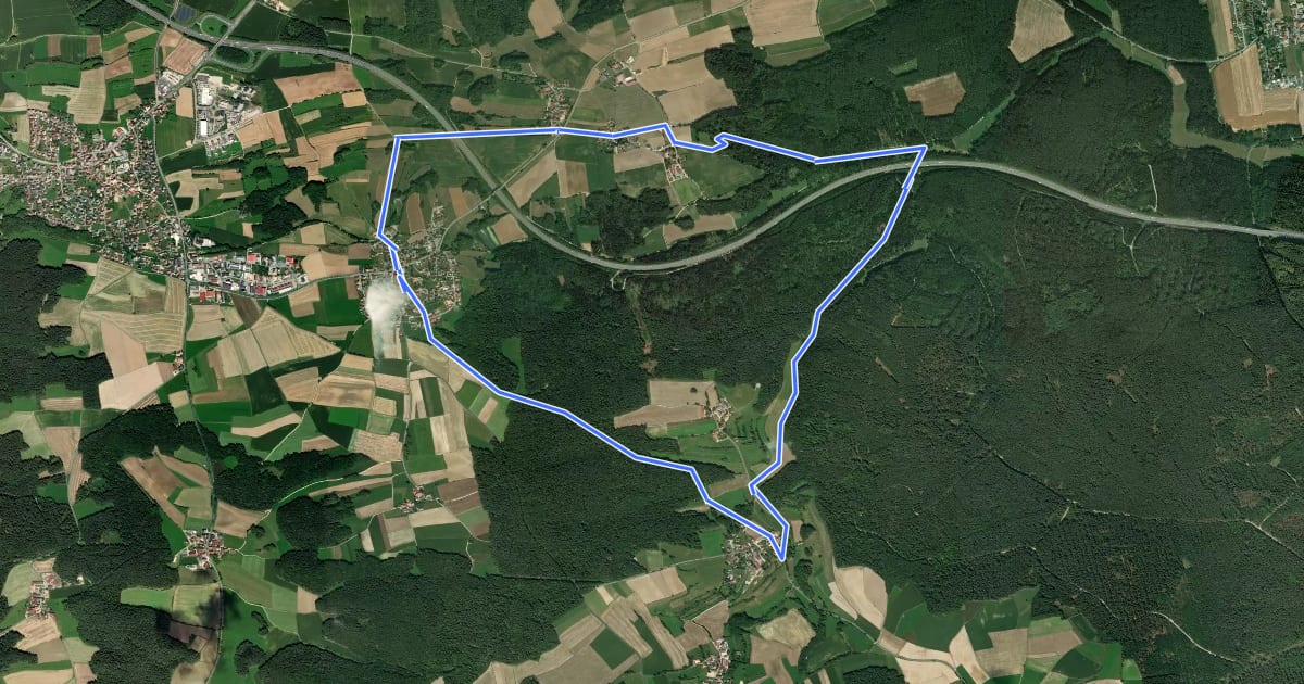 Маршрут Laurentiusweg (U2) на спутниковом снимке