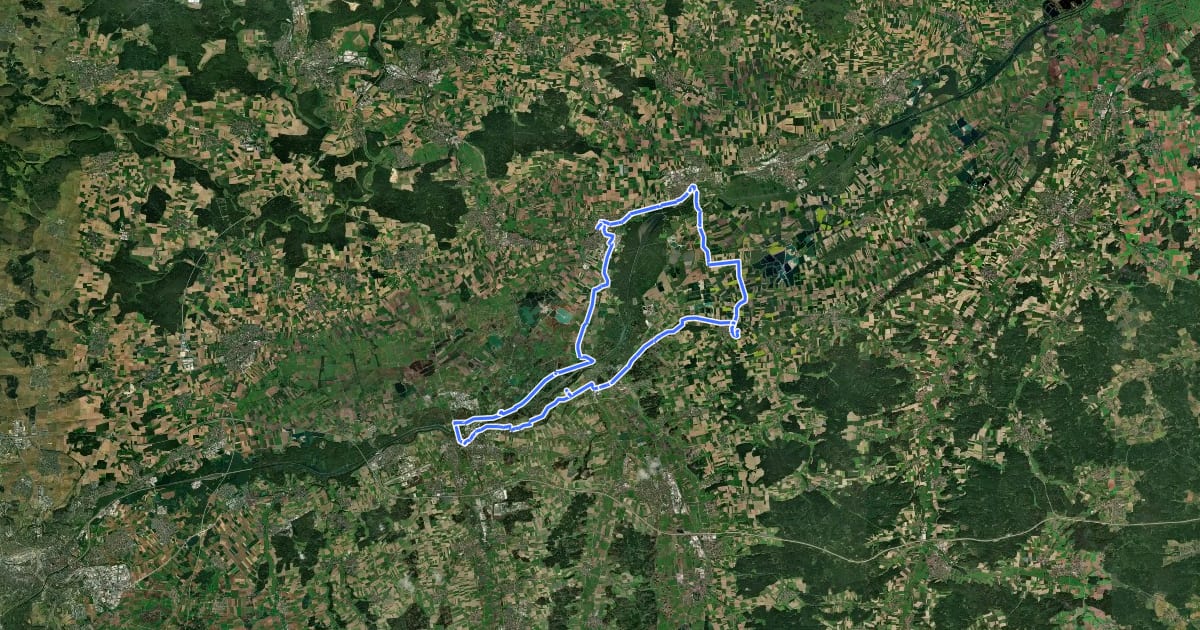 Маршрут Lauschtour Via Danubia на спутниковом снимке