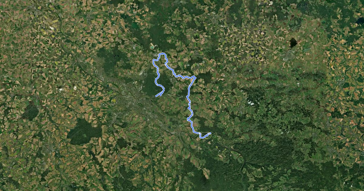 Маршрут Lausitzer Schlange 1: Dresdner Heide – Rathen на спутниковом снимке