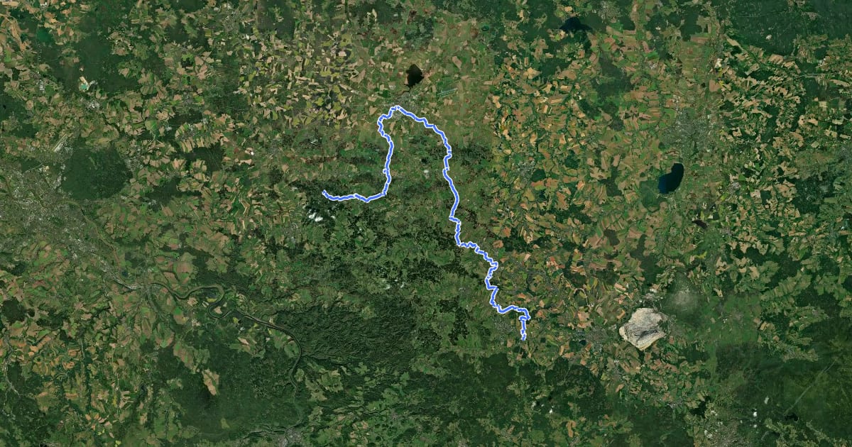Маршрут Lausitzer Schlange 3: Valtenberg – Großschönau на спутниковом снимке