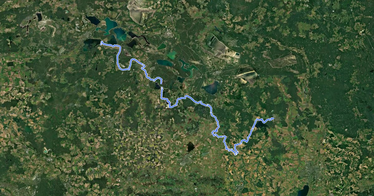 Маршрут Lausitzer Schlange 5: Niesky – Senftenberger See на спутниковом снимке