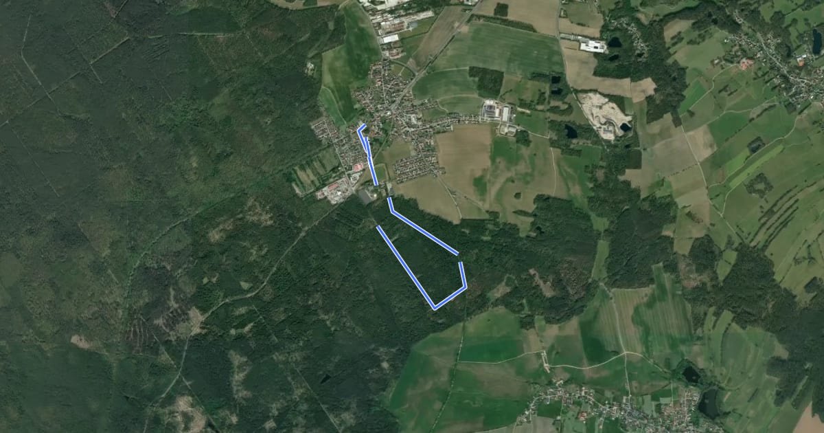 Маршрут Lausnitzer Heide - Grüner Punkt на спутниковом снимке