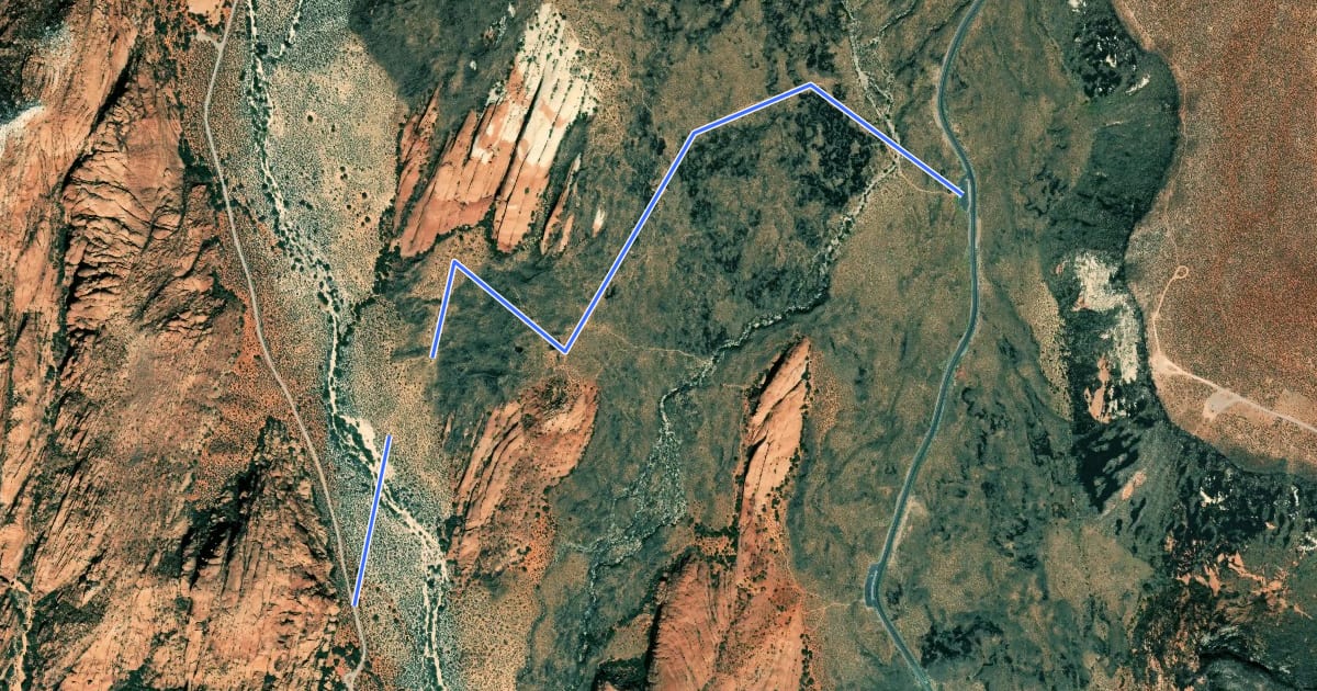 Маршрут Lava Flow на спутниковом снимке