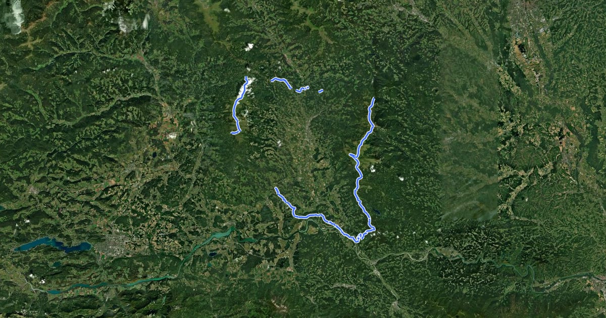 Маршрут Lavanttaler Höhenweg на спутниковом снимке