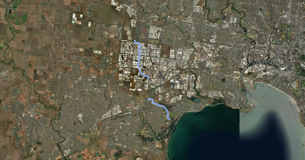 Маршрут Laverton Creek Trail (Non-contiguous) на спутниковом снимке