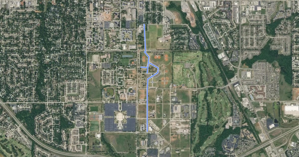 Маршрут Lawrence Avenue на спутниковом снимке