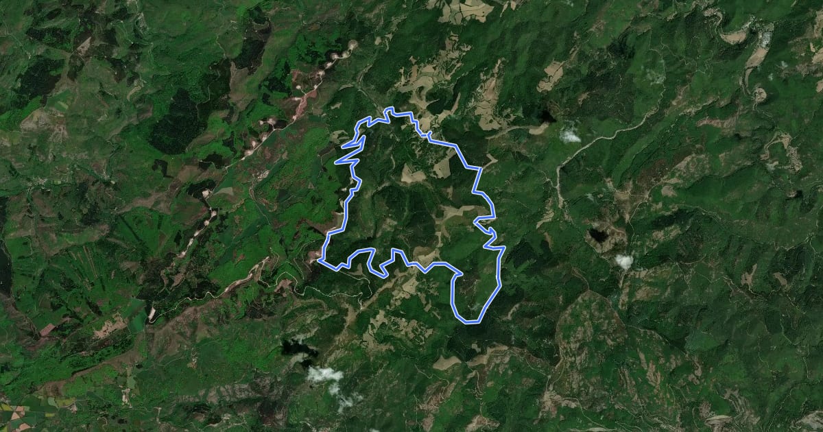 Маршрут Le Balcon des Cévennes на спутниковом снимке