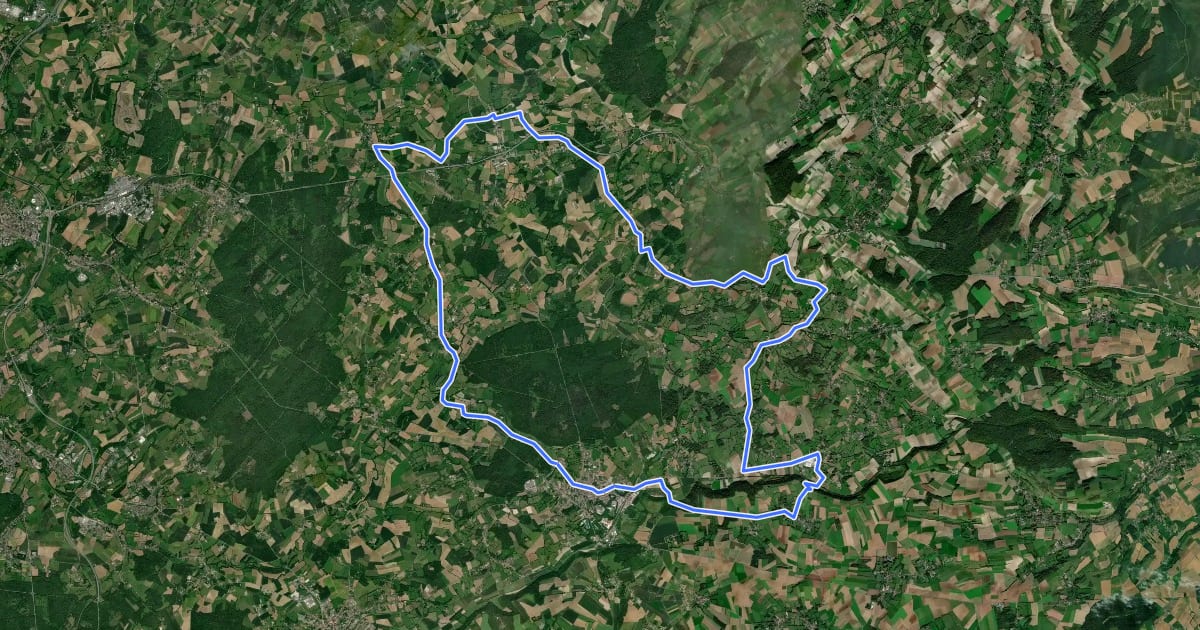 Маршрут Le Bocage на спутниковом снимке