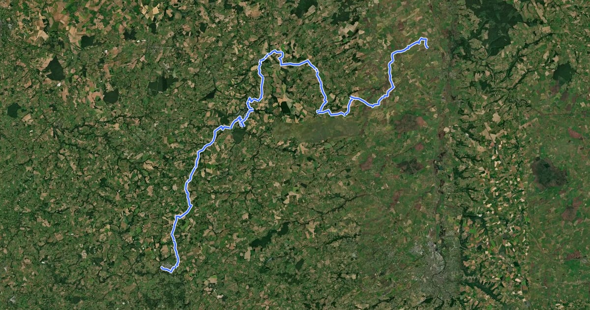 Маршрут Le Bourbonnais, de Boussac à Epineuil-le-Fleuriel на спутниковом снимке