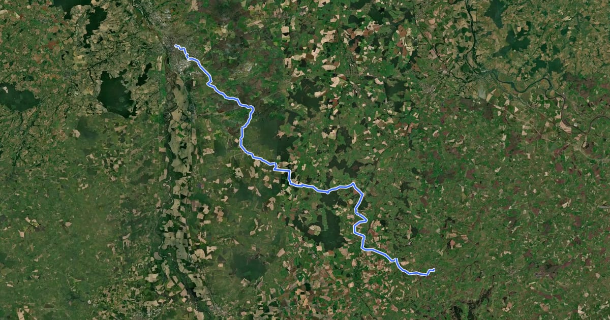 Маршрут Le Bourbonnais, de Moulins à Montcombroux-les-Mines на спутниковом снимке