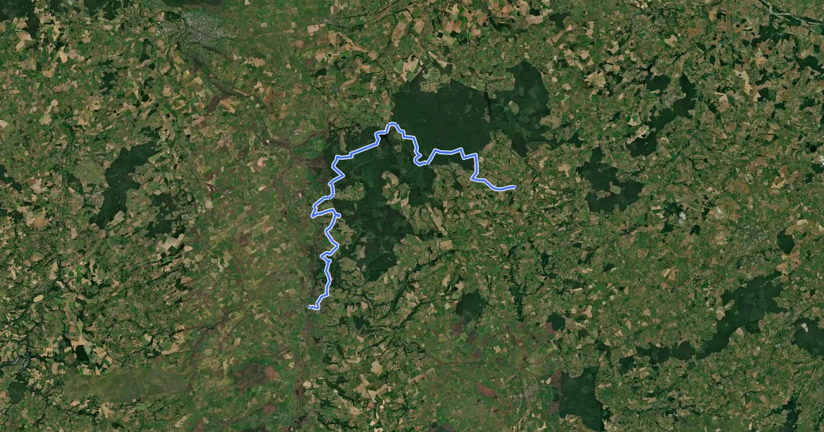 Маршрут Le Bourbonnais, de Vallons-en-Sully à Cérilly на спутниковом снимке