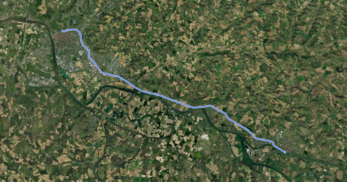 Маршрут Le canal de Garonne à vélo : Agen / Valence d'Agen на спутниковом снимке