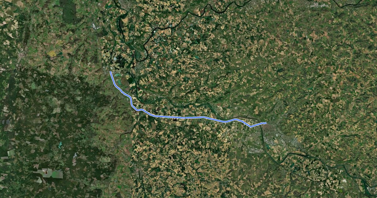 Маршрут Le canal de Garonne à vélo : Damazan / Agen на спутниковом снимке