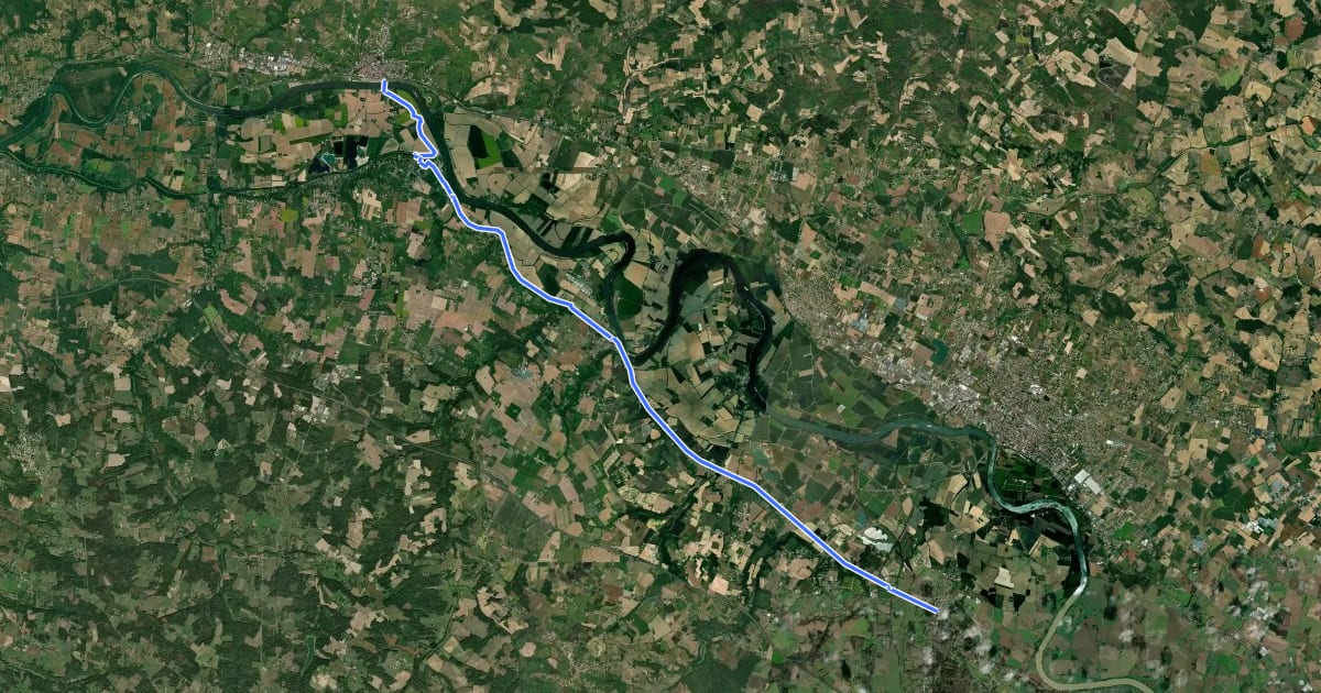 Маршрут Le Canal de Garonne à vélo : La Réole / Marmande на спутниковом снимке
