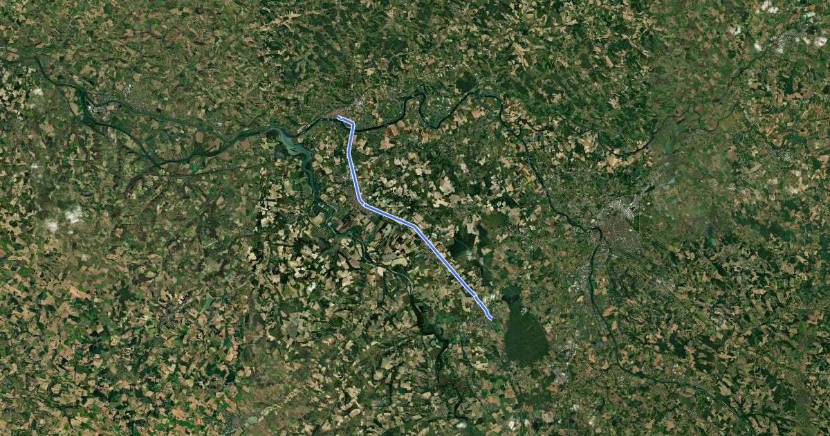 Маршрут Le canal de Garonne à vélo : Moissac / Castelsarrasin / Montech на спутниковом снимке