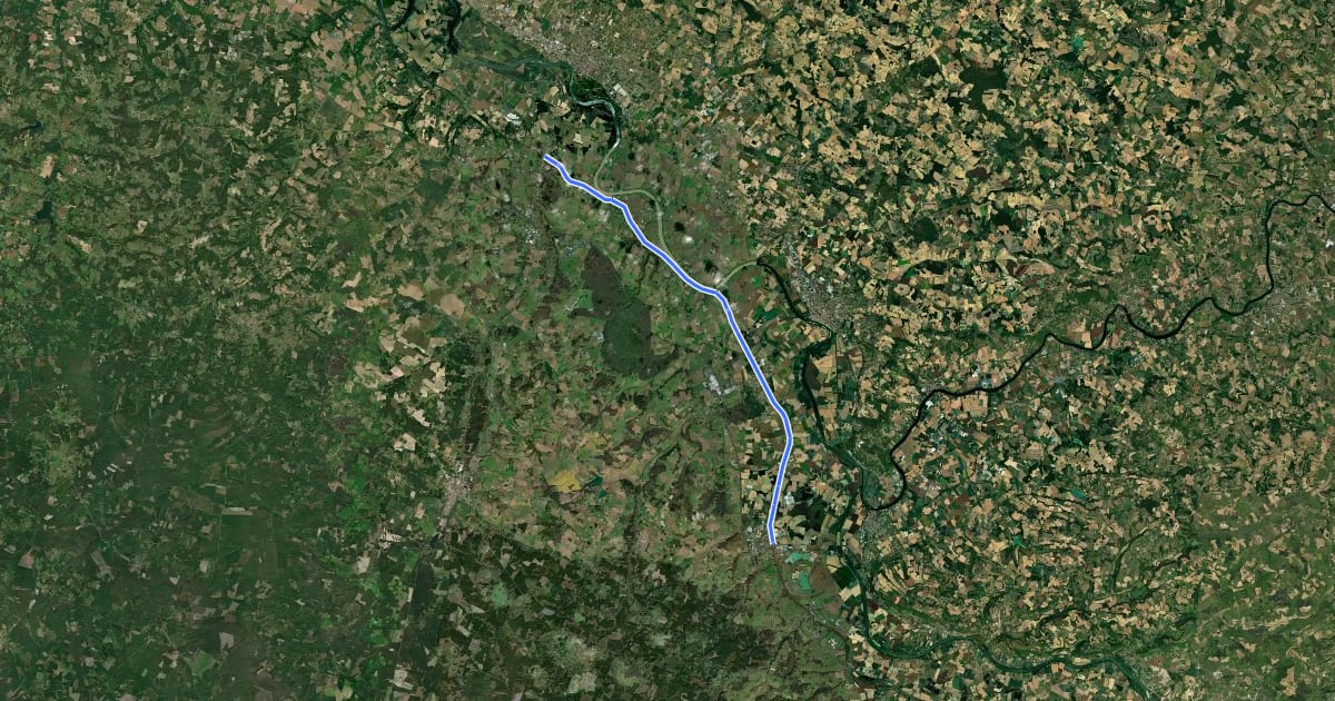 Маршрут Le Canal de la Garonne à vélo : Marmande / Damazan на спутниковом снимке