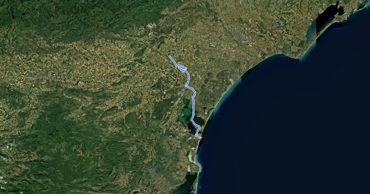 Маршрут Le Canal de la Robine à vélo : Narbonne / Port-la-Nouvelle на спутниковом снимке