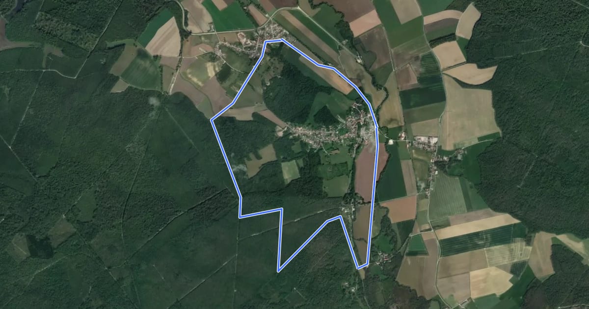 Маршрут Le Canal des Fabriques на спутниковом снимке