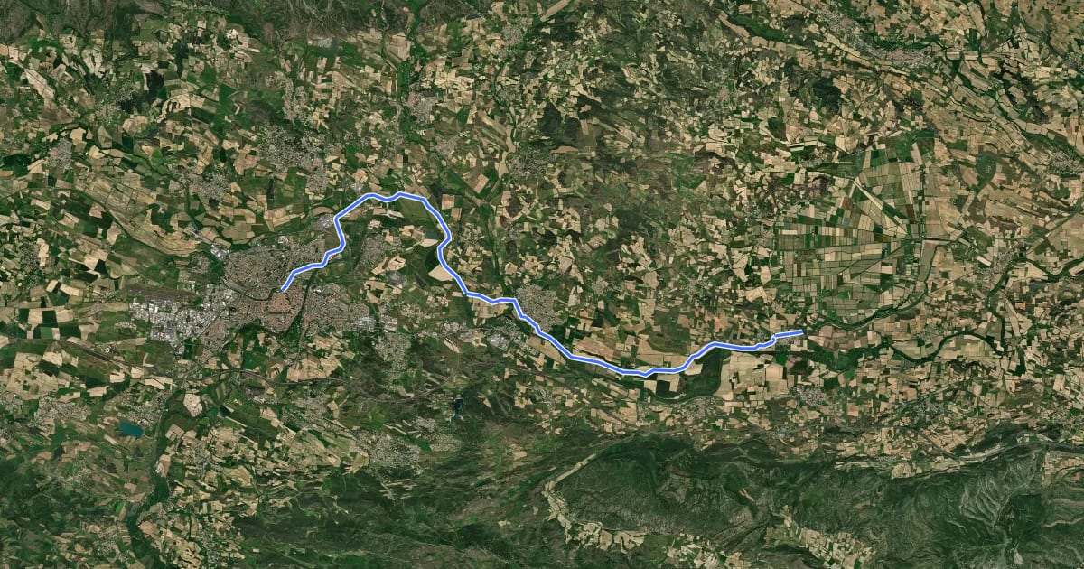 Маршрут Le Canal du Midi à vélo : Carcassonne / Marseillette на спутниковом снимке