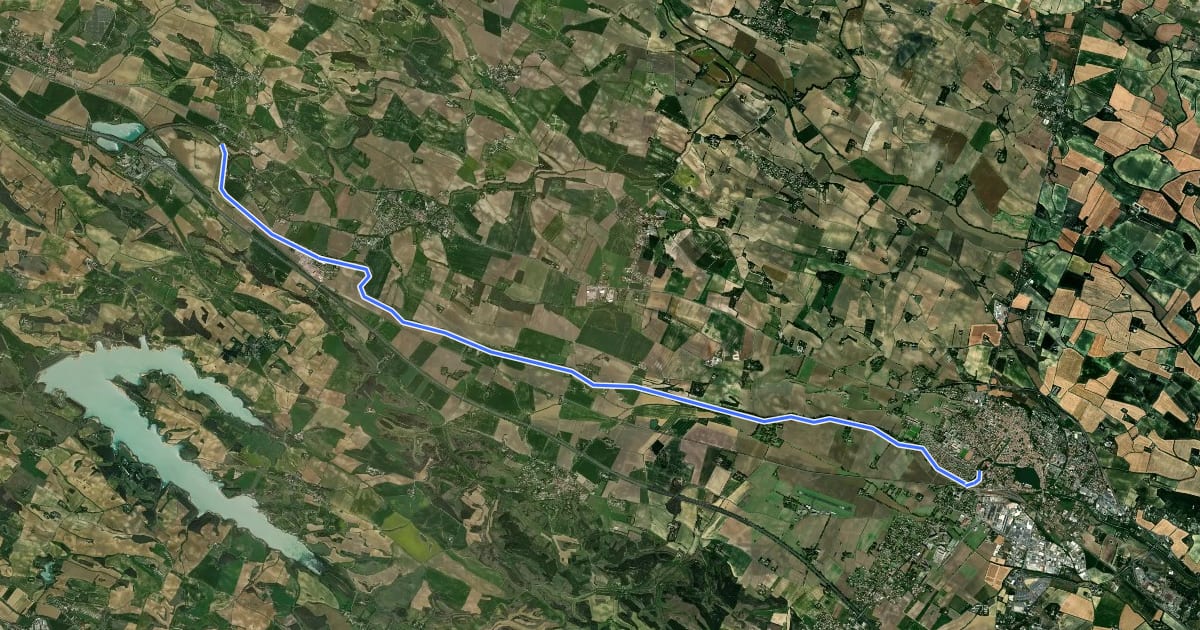 Маршрут Le Canal du Midi à vélo : Seuil de Naurouze / Castelnaudary на спутниковом снимке