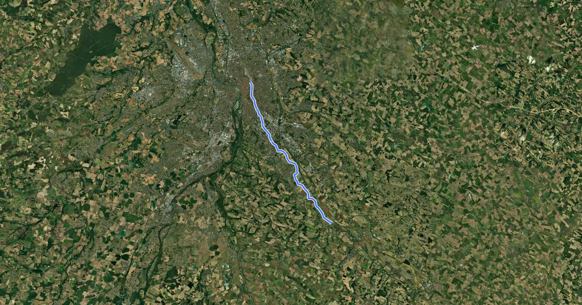 Маршрут Le Canal du Midi à vélo : Toulouse / Montgiscard на спутниковом снимке