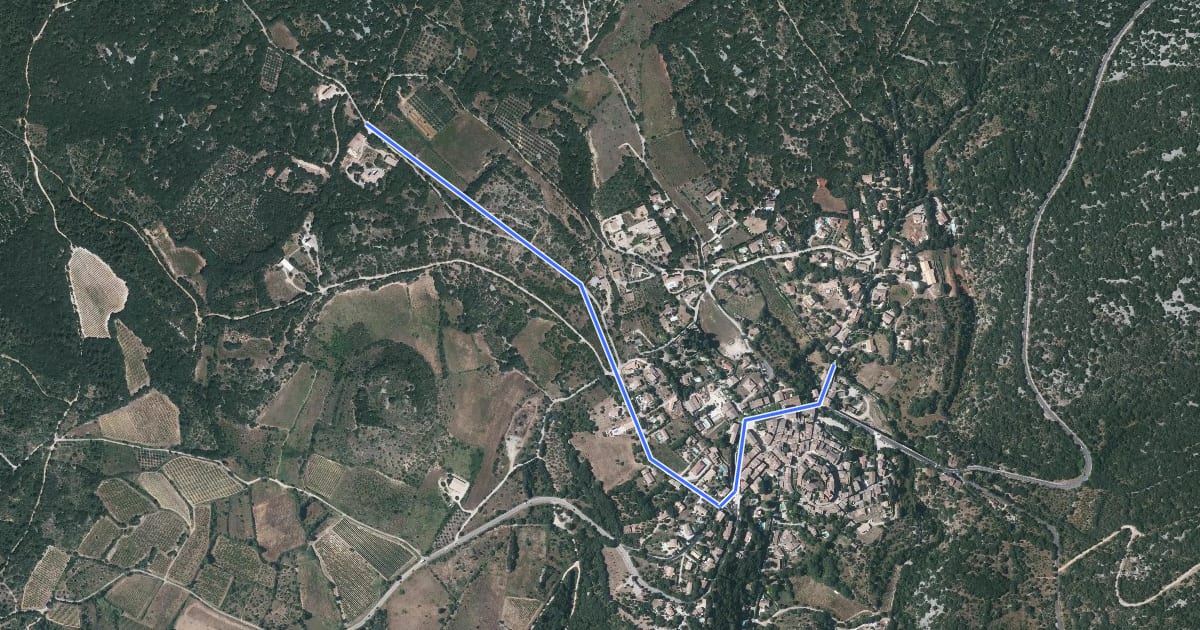 Маршрут Le causse de Moncalmés на спутниковом снимке