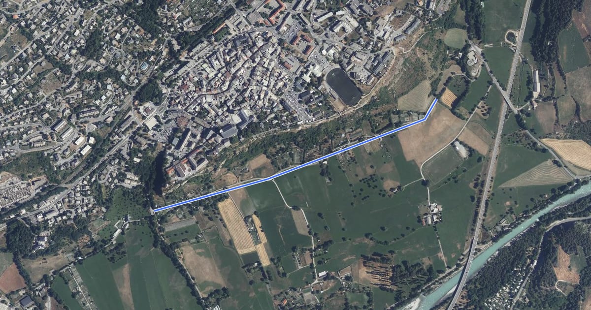 Маршрут Le Chaffal - Canal sous le Roc 2 на спутниковом снимке