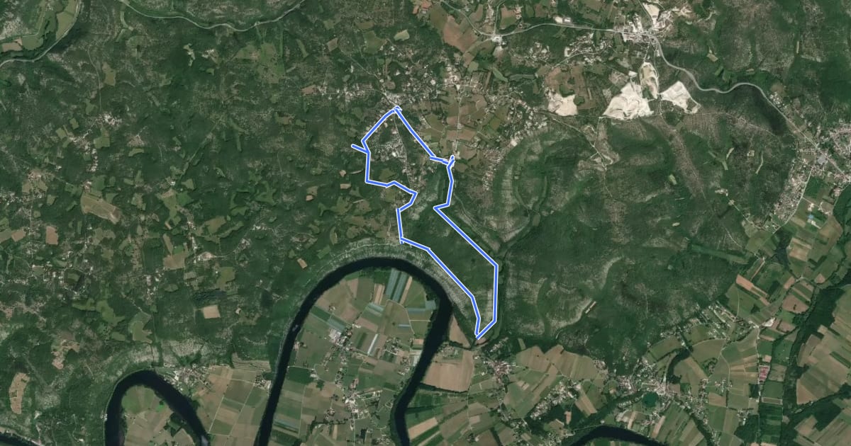 Маршрут Le chemin de la Cévenne на спутниковом снимке