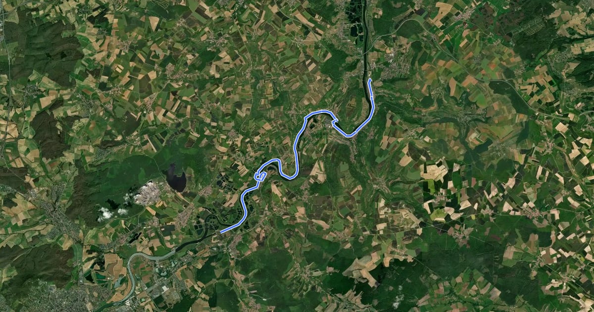 Маршрут Le Chemin de la Moselle на спутниковом снимке