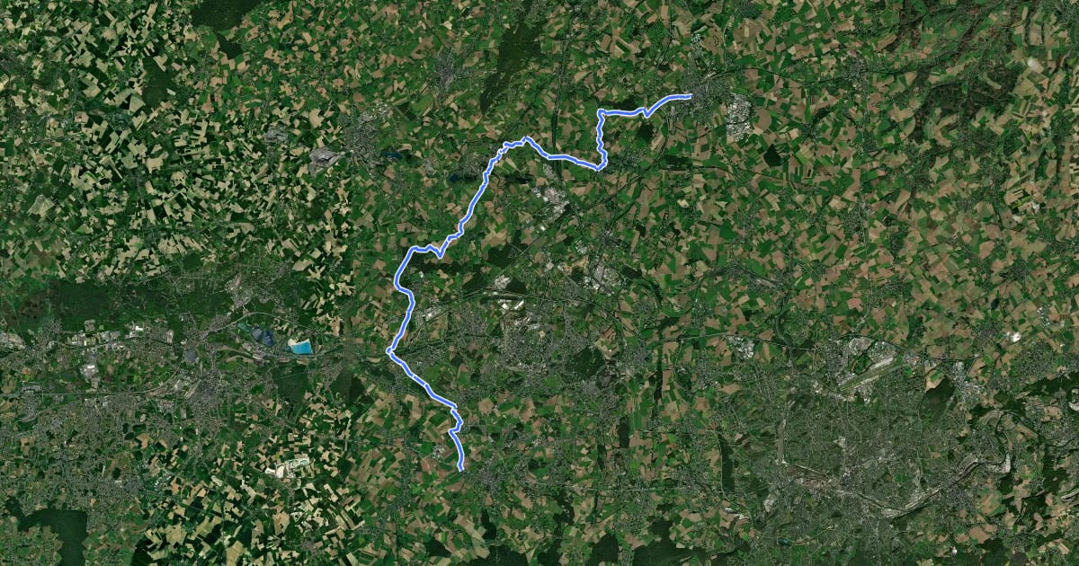 Маршрут Le Chemin de Saint-Feuillien на спутниковом снимке