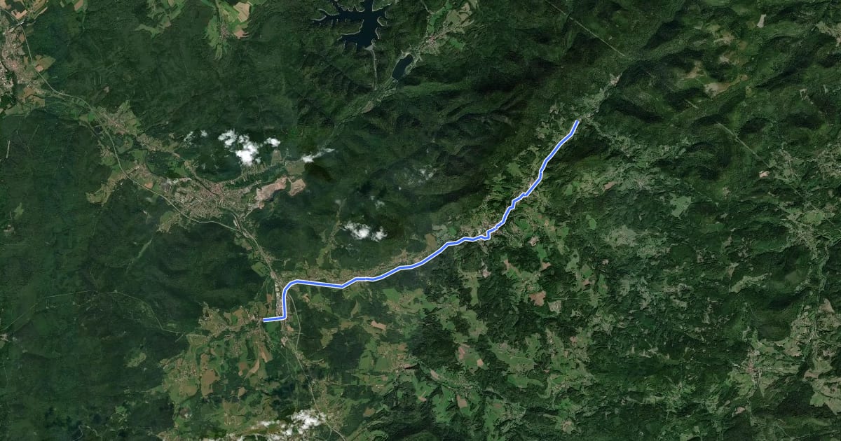 Маршрут Le Chemin des Abbayes на спутниковом снимке