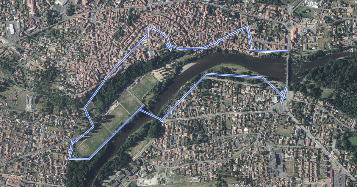Маршрут Le Chemin des Batteliers на спутниковом снимке