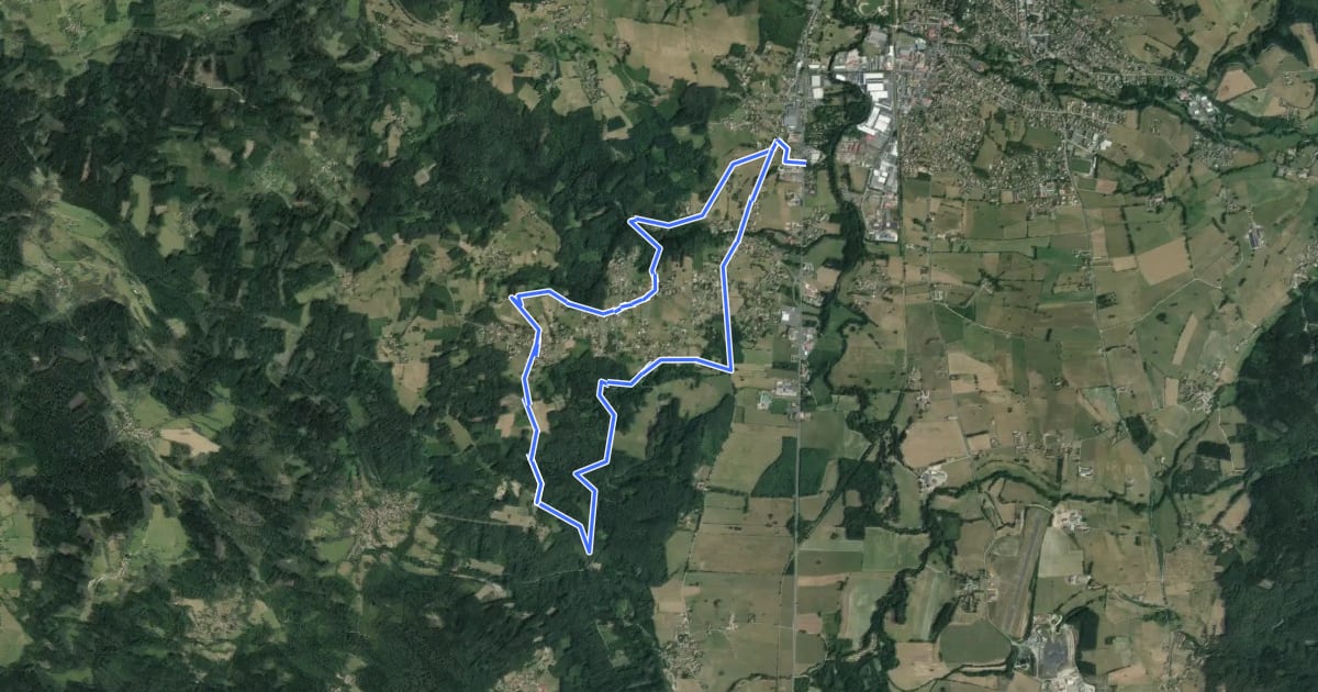 Маршрут Le Chemin des Croix на спутниковом снимке