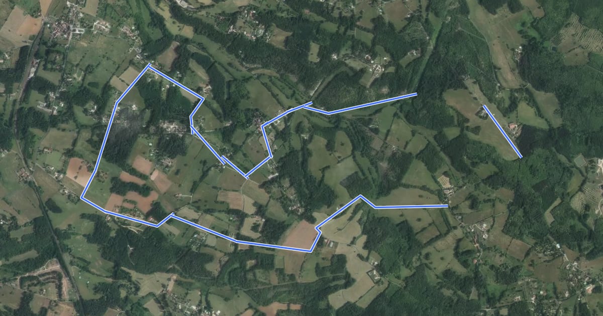 Маршрут Le Chemin des Hameaux на спутниковом снимке