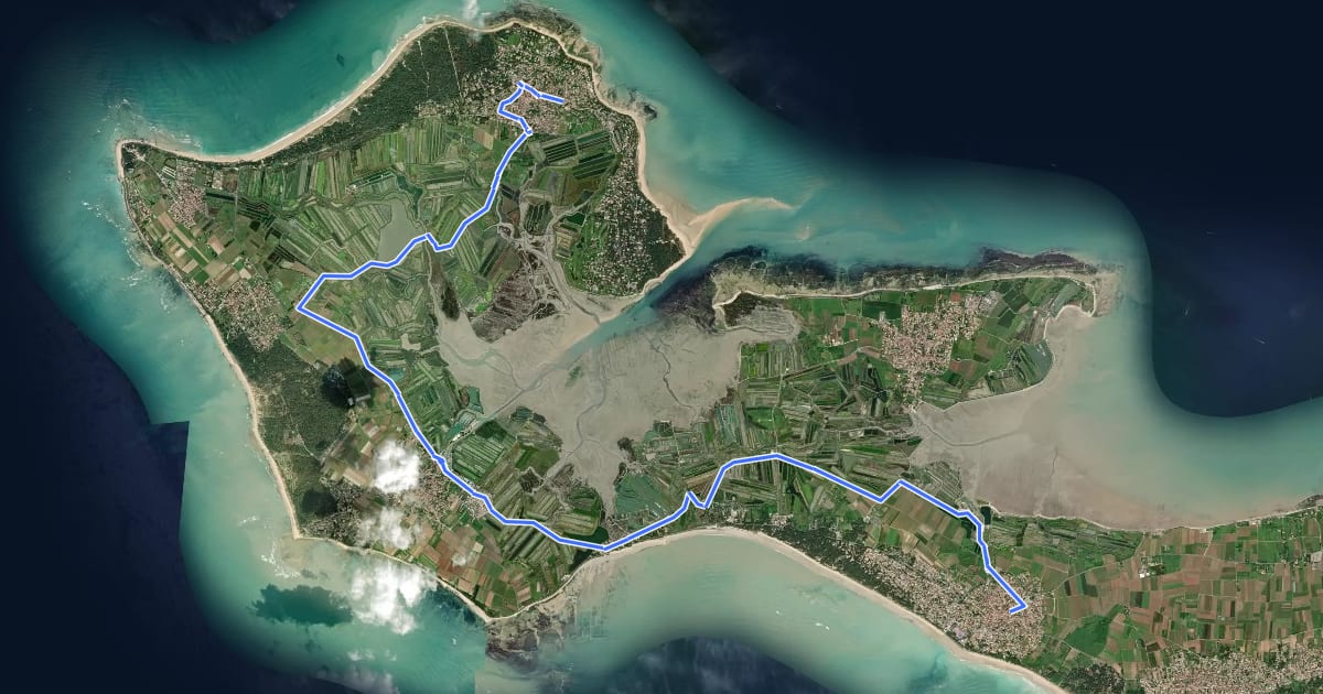 Маршрут Le Chemin des Marais на спутниковом снимке