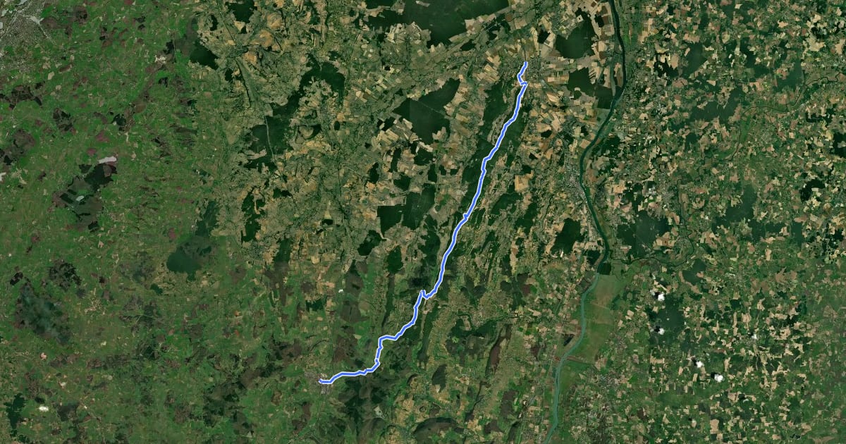 Маршрут Le chemin des Moines на спутниковом снимке