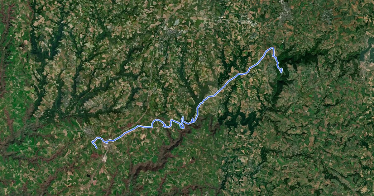 Маршрут Le Chemin des Moines на спутниковом снимке