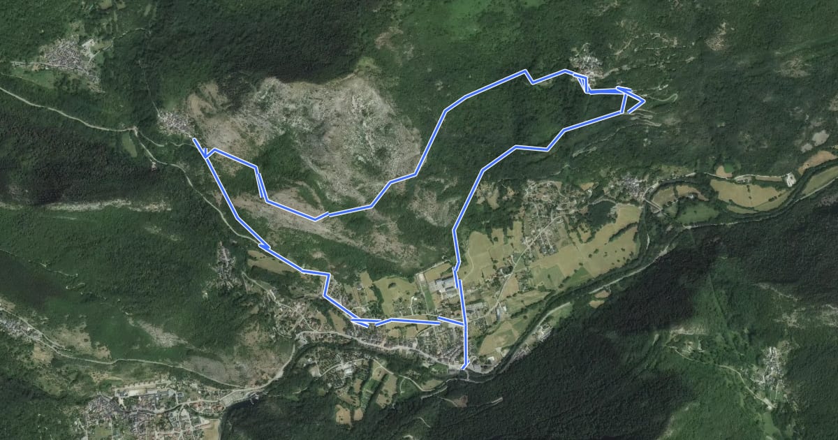 Маршрут Le Chemin des Nobits на спутниковом снимке