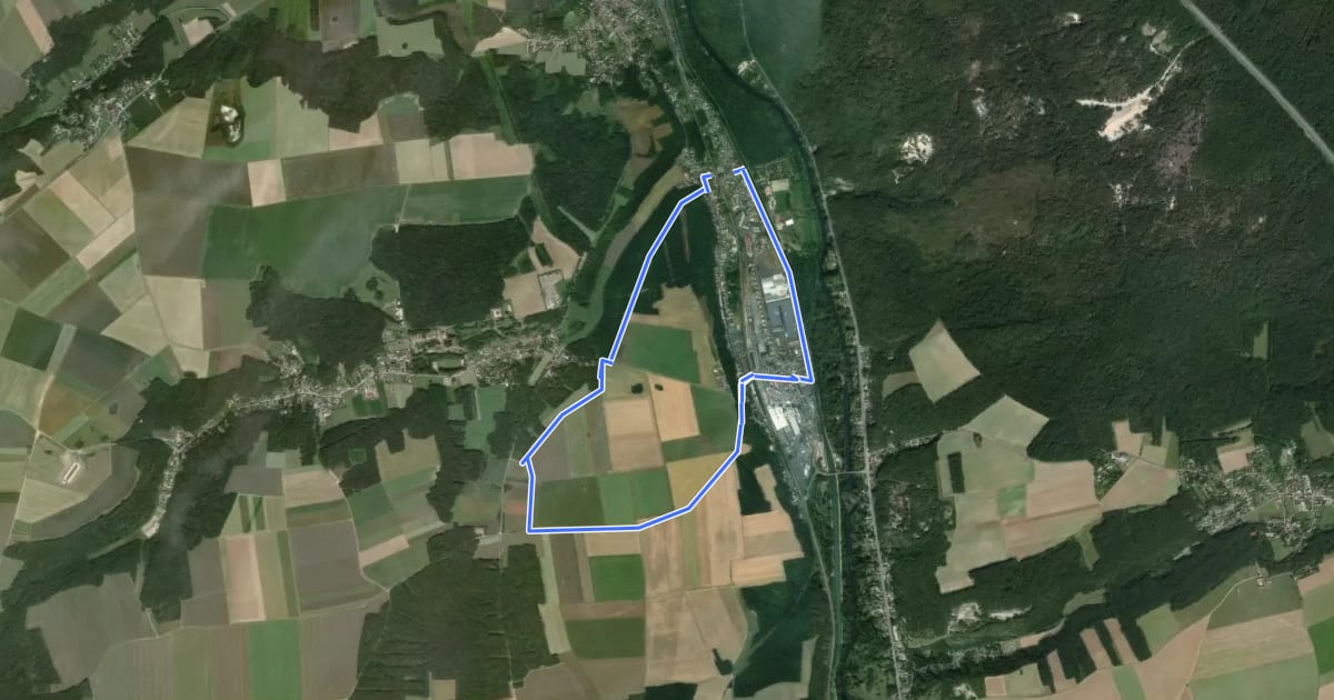 Маршрут Le chemin des verriers на спутниковом снимке