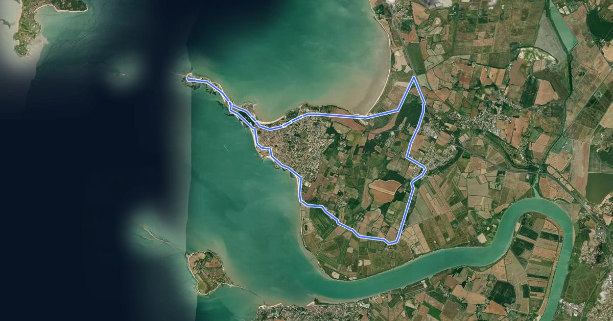 Маршрут Le Chemin du Littoral на спутниковом снимке