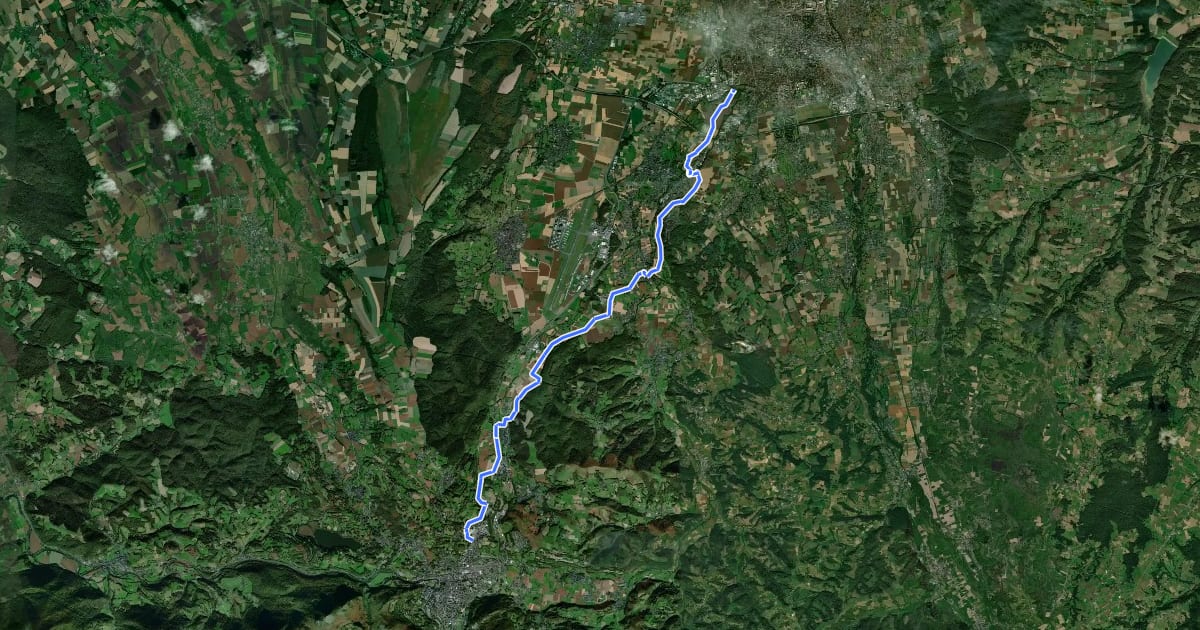 Маршрут Le Chemin Vert на спутниковом снимке