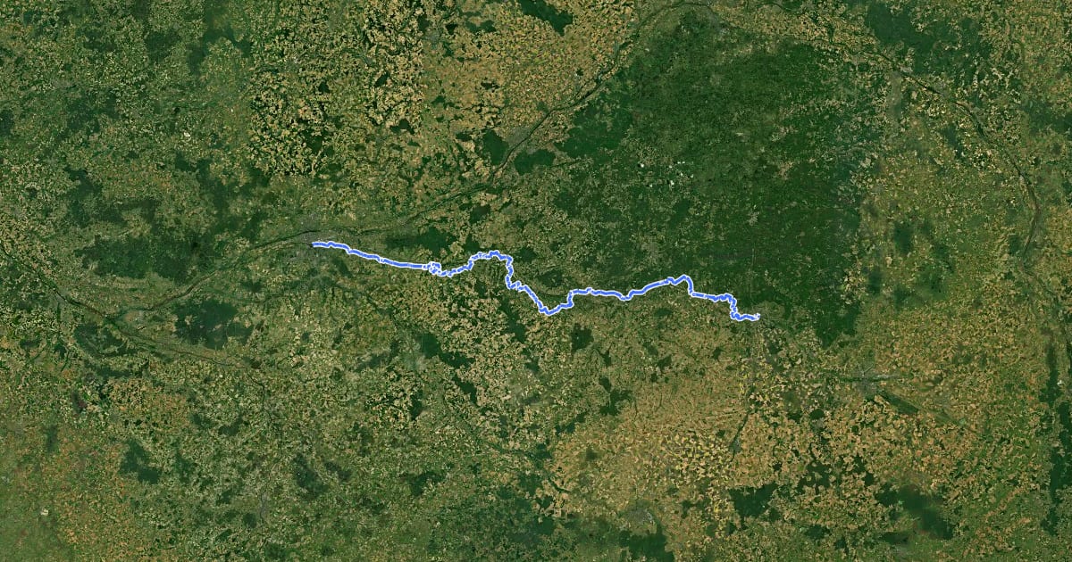 Маршрут Le Cher, de Tours à Vierzon на спутниковом снимке