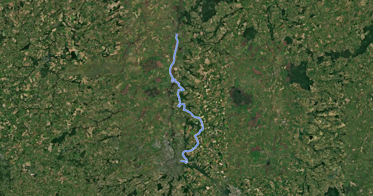 Маршрут Le Cher, Vallon-en-Sully - Montluçon на спутниковом снимке