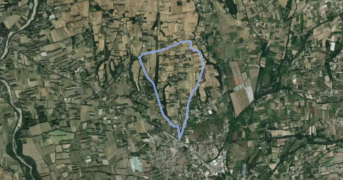 Маршрут Le Circuit des Vignes на спутниковом снимке