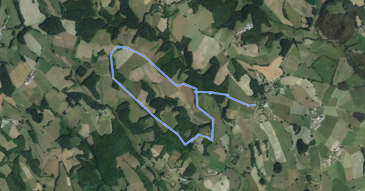 Маршрут Le circuit du château de Bessonies на спутниковом снимке