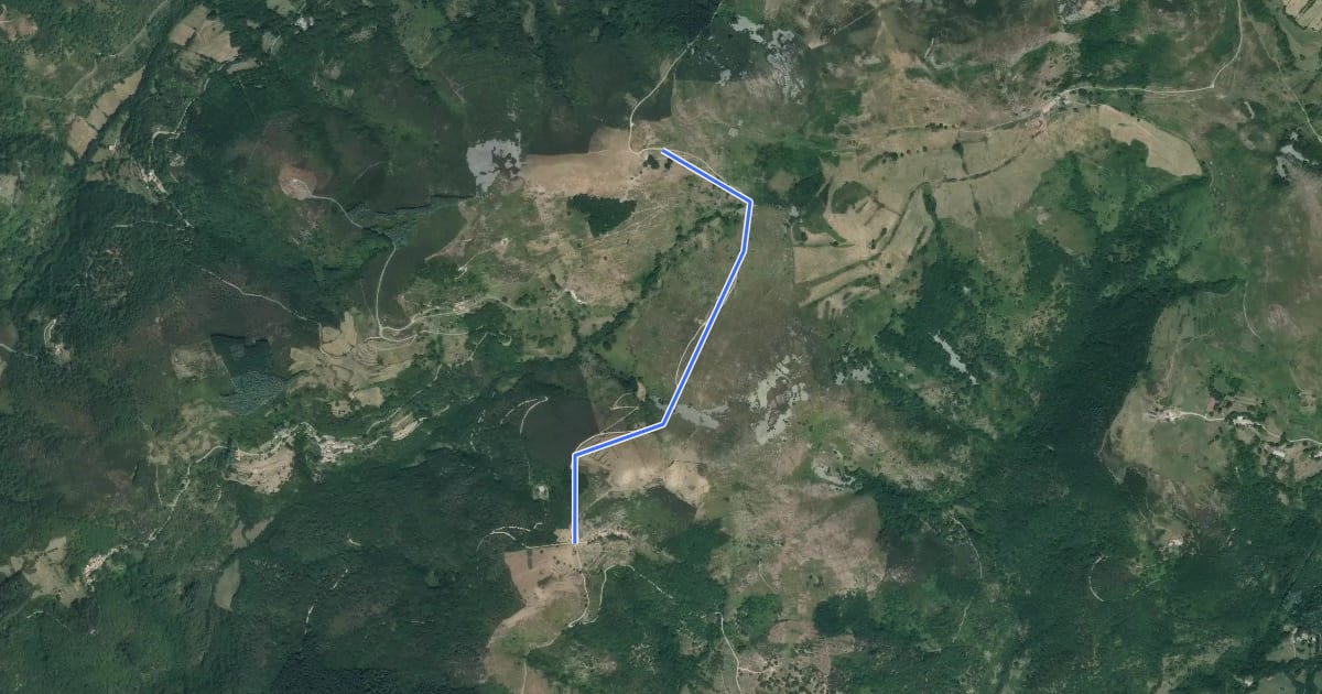 Маршрут Le Col d'Auzon - L'Auriol на спутниковом снимке